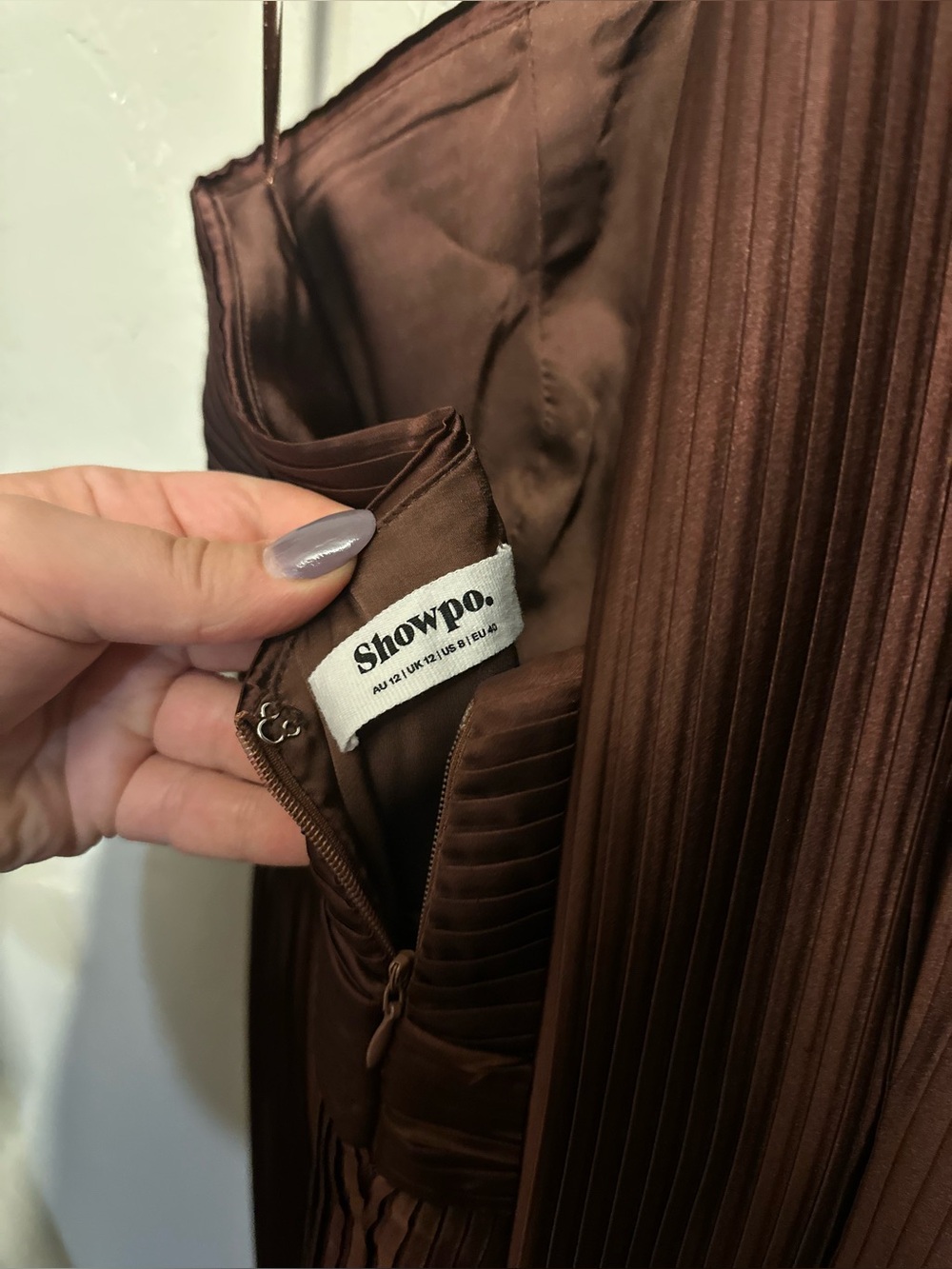 Brown Midi Length Cocktail Dress - size 8 - Picture 5 of 8